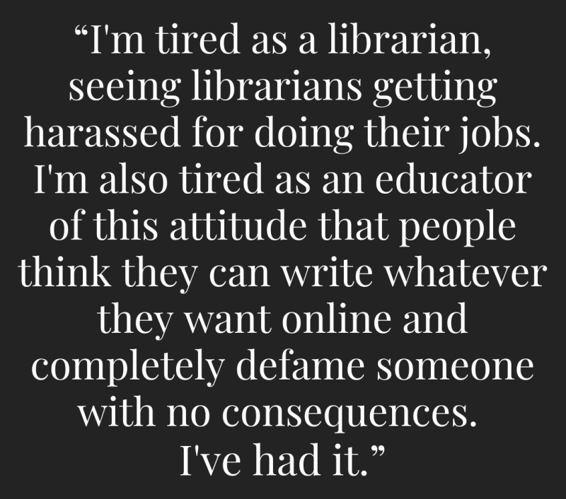 School Librarian of the Year Amanda Jones Fights Back Against Online Attacks
