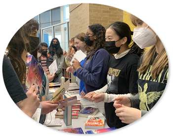 Junior high students distributing banned books