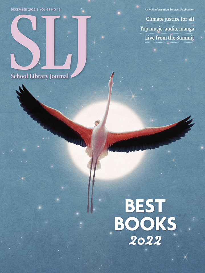 SLJ December 2022 cover; Best Books; Illustration by Guojing