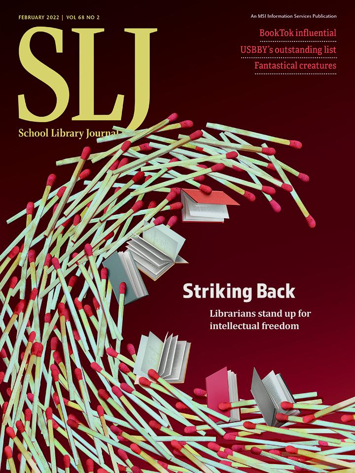 SLJ February 2022 cover, illustration by Doug Chayka