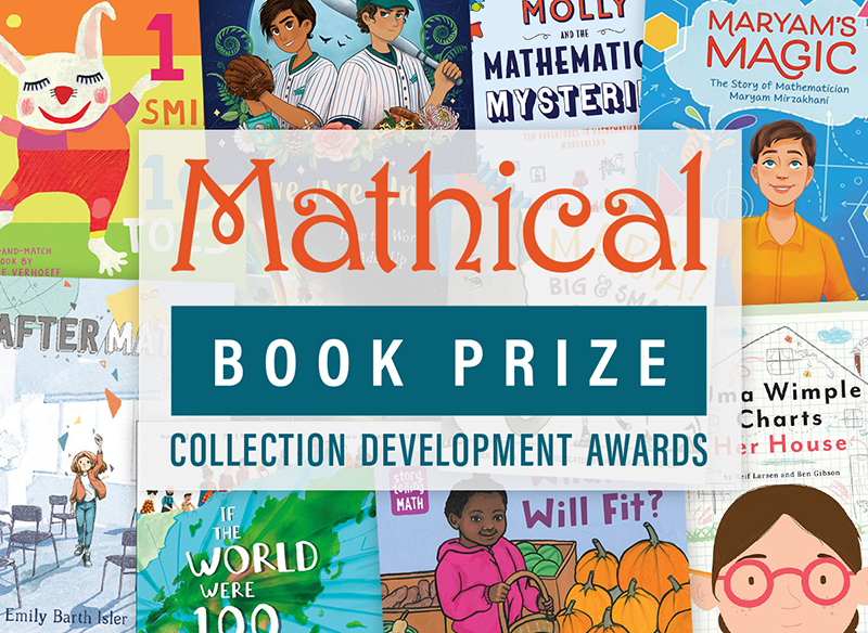 Mathical Book Prize Collection Development Award logo, with books