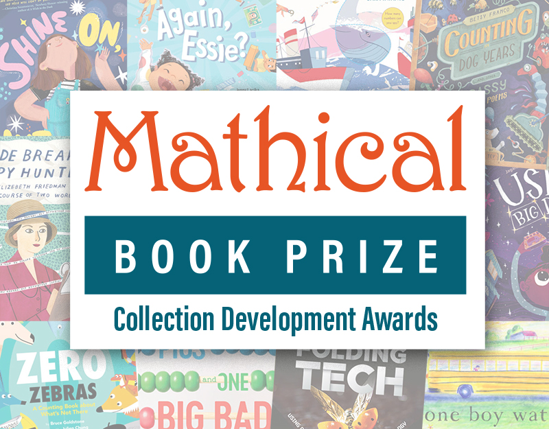 Mathical Book Prize Collection Development Award logo, with books