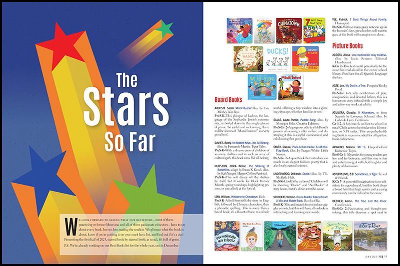 Image from SLJ's print magazine of the verdicts section opener