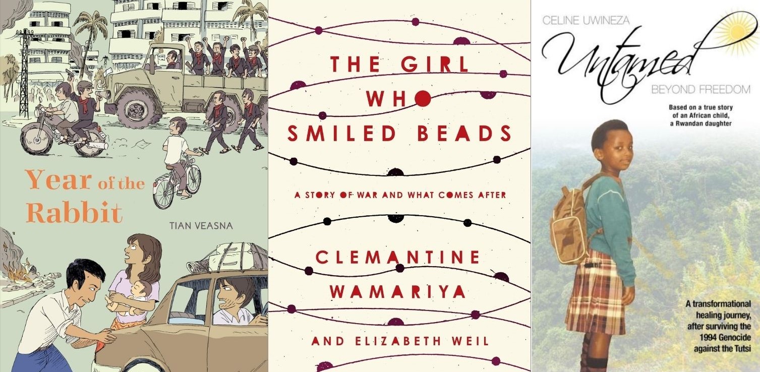 Book covers on genocide
