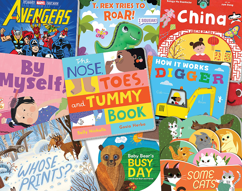 Board book covers collage